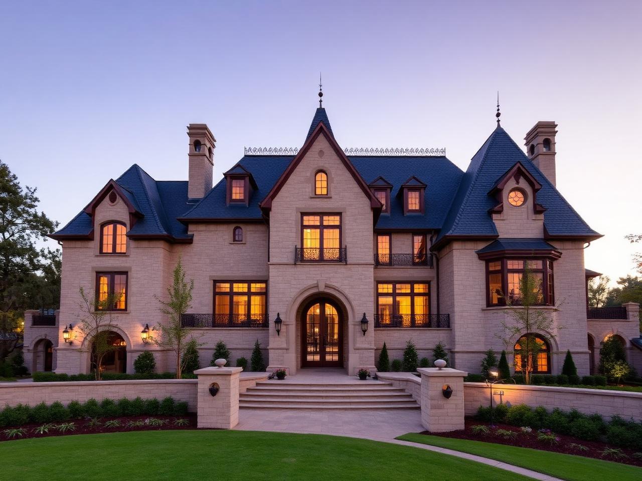 European-Inspired Limestone Manor